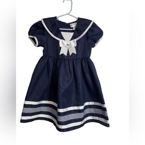 Rare Editions Navy Blue Sailor Nautical Bow Dress 5T